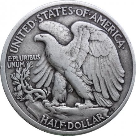 США 1/2 доллара 1935 года - Walking Liberty Half Dollar (без отметки МД)