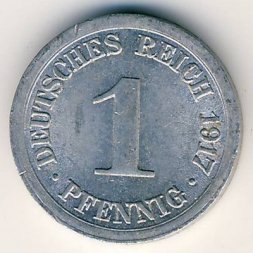Германия 1 пфенниг 1917 год (E)