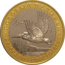 Монетовидный жетон 5 червонцев 2017 год - Розовый пеликан (ММД)