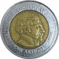 Уругвай 10 песо 2000 год - Хосе Хервасио Артигас (Без звёзд)