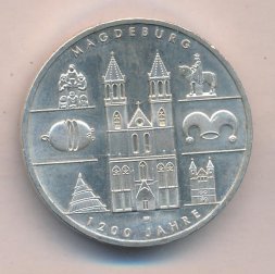 Германия 10 евро 2005 год - 1200 лет Магдебургу