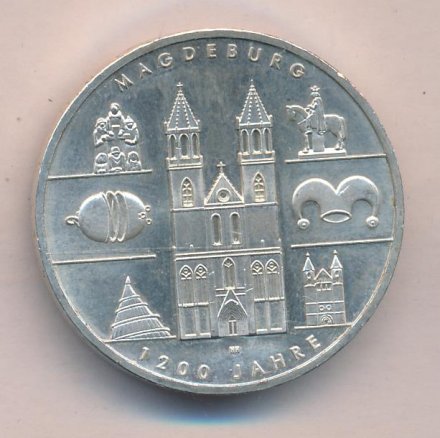 Германия 10 евро 2005 год - 1200 лет Магдебургу