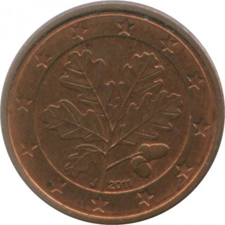 Германия 1 евроцент 2011 год (J)