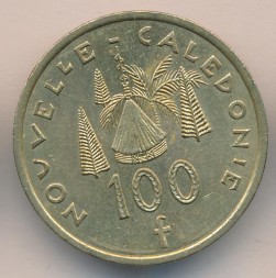 Монета Новая Каледония 100 франков 2007 год