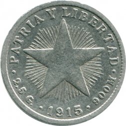 Куба 10 сентаво 1915 год