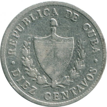 Куба 10 сентаво 1915 год