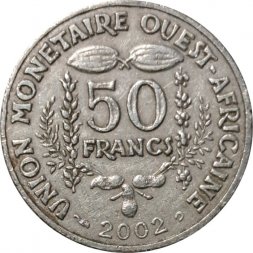 Западная Африка 50 франков 2002 год