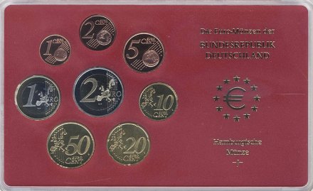 Евро серия Proof Германия 2003 год - Монетный двор «J» (8 монет)
