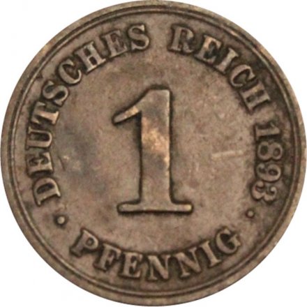 Германия 1 пфенниг 1893 год (A)