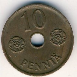 Финляндия 10 пенни 1942 год