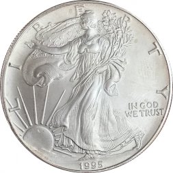 США 1 доллар 1995 год - Шагающая свобода (без отметки МД)