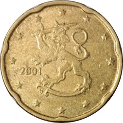 Финляндия 20 евроцентов 2001 год - Герб Финляндии