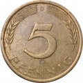 ФРГ 5 пфеннигов 1971 год - D
