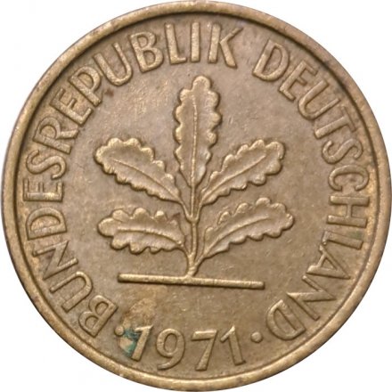 ФРГ 5 пфеннигов 1971 год - D
