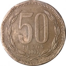 Чили 50 песо 2002 год