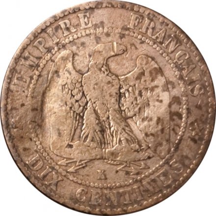 Франция 10 сантимов 1854 год (K)