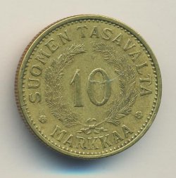 Финляндия 10 марок 1937 год (маленький тираж)