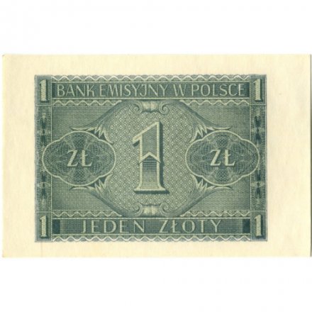 Польша (оккупация Германией) 1 злотый 1941 год - UNC