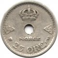 Норвегия 25 эре 1950 год - Король Хокон VII