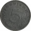 Третий Рейх 5 рейхспфеннигов 1944 год (E)