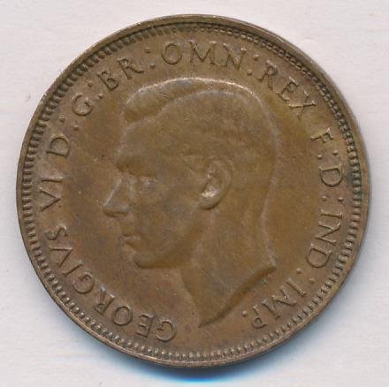 Австралия 1/2 пенни 1948 год - Кенгуру (точка после &quot;PENNY&quot;)
