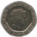 Великобритания 20 пенсов 2008 год (коронованная роза)
