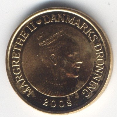 Дания 20 крон 2008 год - Корабли. Королевская яхта Dannebrog