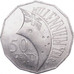 Австралия 50 центов 2000 год - Смена тысячелетия