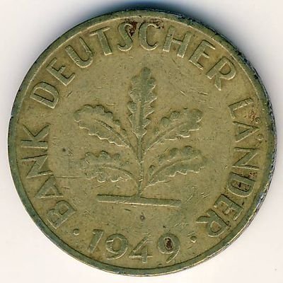 ФРГ 10 пфеннигов 1949 год (D)