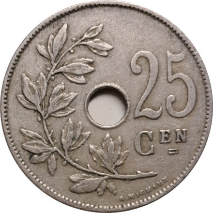 Бельгия 25 сантимов 1928 год BELGIE