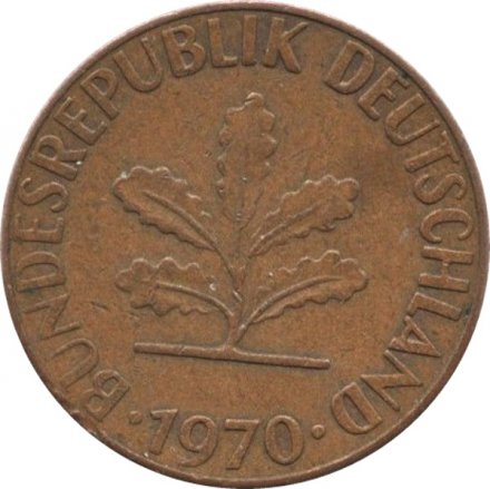 ФРГ 1 пфенниг 1970 год (J)