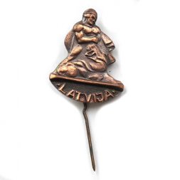 Значок-иголка Латвия Latvija Самсон и лев