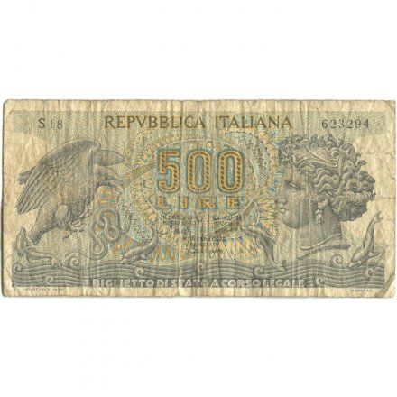 Италия 500 лир 1966 (1967) год - G