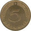 ФРГ 5 пфеннигов 1989 год - D