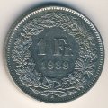Швейцария 1 франк 1989 год