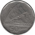 Фиджи 50 центов 2009 год - Каноэ - VF