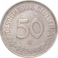 ФРГ 50 пфеннигов 1972 год (D)