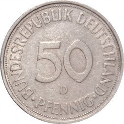 ФРГ 50 пфеннигов 1972 год (D)