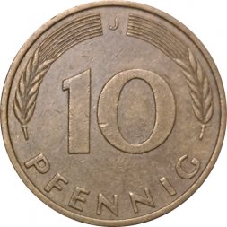 ФРГ 10 пфеннигов 1985 год - J