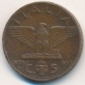 Италия 5 чентезимо 1938 год