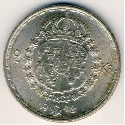 Швеция 2 кроны 1948 год