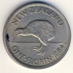 Новая Зеландия 1 флорин 1964 год
