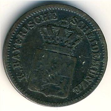 Бавария 1 крейцер 1861 год