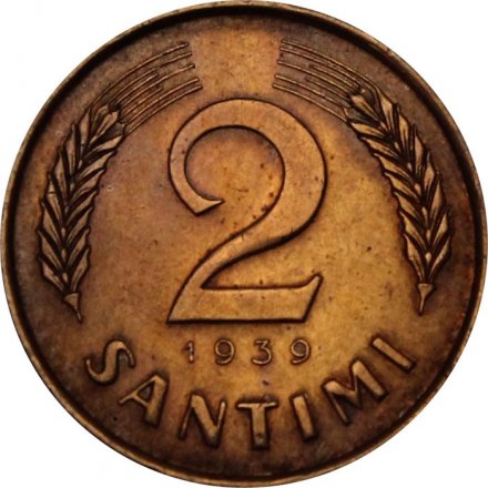 Латвия 2 сантима 1939 год