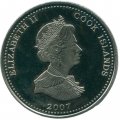 Острова Кука 1 доллар 2007 год - Адмирал Нельсон и два корабля
