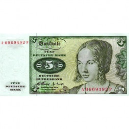 ФРГ 5 марок 1960 год - Портрет венецианской девушки UNC