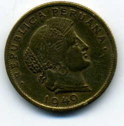 Перу 20 сентаво 1949 год