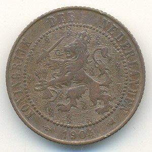 Нидерланды 2 1/2 цента 1904 год - Королева Вильгельмина