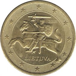 Литва 50 евроцентов 2015 год