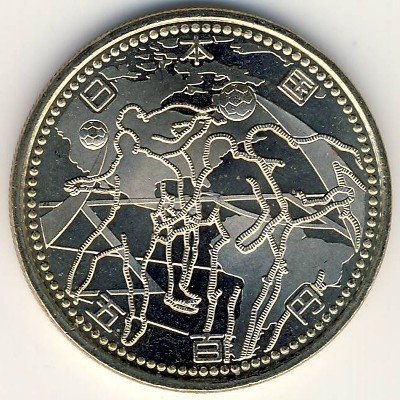 Япония 500 йен 2002 (Yr. 14) год - Кубок Мира по футболу. Северная и Южная Америка